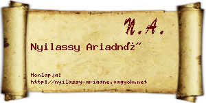Nyilassy Ariadné névjegykártya